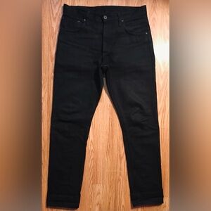 Left Field NYC Atlas Size 32 Black Selvedge Denim Jeans Made in USA EUC